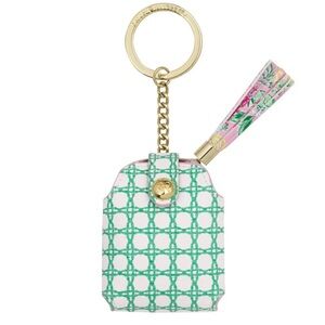 Lilly Pulitzer Wireless Earbud, Bluetooth Headphones Case in Spearmint Caning